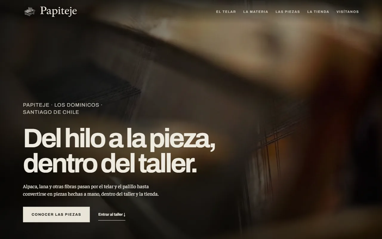 Sitio web de Papiteje diseñado por ROCALDE